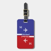 赤モダン色の手荷物タグ ラゲッジタグ (正面縦)