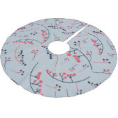 赤モダン色の果実イラストレーション模様 ブラッシュドポリエステルツリースカート (アングル)