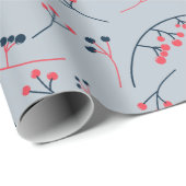 赤モダン色の果実イラストレーション模様 ラッピングペーパー (ロールコーナー)