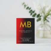 赤モダン色イエローモノグラム名刺 名刺 (スタンド正面)