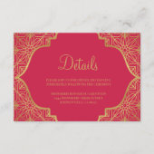 赤モダン色金ゴールド結婚の エンクロージャーカード (正面)