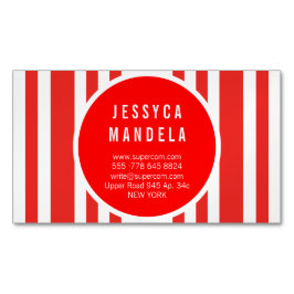 赤モダン色 マグネット名刺