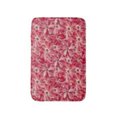 赤モダン花水彩花模様 バスマット (正面縦)