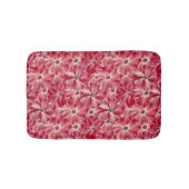 赤モダン花水彩花模様 バスマット (正面)