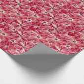 赤モダン花水彩花模様 ラッピングペーパー (角)