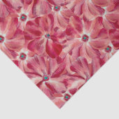 赤モダン花水彩花模様 薄葉紙 (詳細)