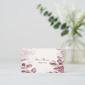 赤モダン葉名刺 名刺 (スタンド正面)