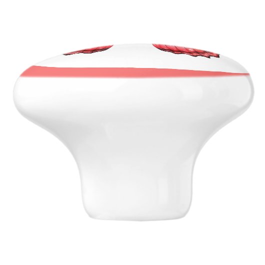 赤モダン蝶かわいらし女の子の引き出しノブ セラミックノブ (側面)