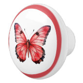 赤モダン蝶かわいらし女の子の引き出しノブ セラミックノブ (右)