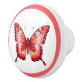 赤モダン蝶かわいらし女の子の引き出しノブ セラミックノブ (右)