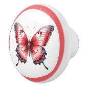 赤モダン蝶かわいらし女の子の引き出しノブ セラミックノブ (右)