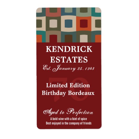 赤モダン誕生日ワイン(375ml) ラベル (正面)