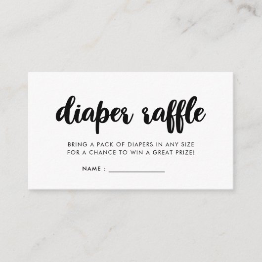 赤モダン赤シャワーおむつラッフルインサート エンクロージャーカード (正面)