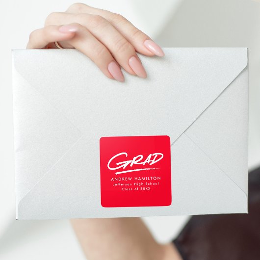 赤モダン赤二連卒業 スクエアシール