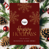 赤モダン金ゴールドエレガントスノーフレーク事業 シーズンカード