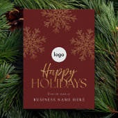 赤モダン金ゴールドエレガントスノーフレーク事業 シーズンカード