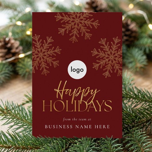 赤モダン金ゴールドエレガントスノーフレーク事業 シーズンカード