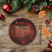 赤モダン金ゴールドクリスマスツリー紙プレート ペーパープレート