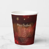 赤モダン金ゴールドクリスマスツリー 紙コップ (正面)