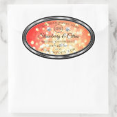 赤モダン金ゴールドグリッター製品ラベルジュエリーロゴ 楕円形シール (バッグ)