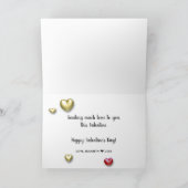 赤モダン金ゴールドバレンタインデーハート シーズンカード (内部)