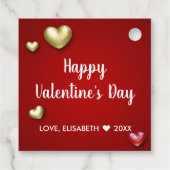 赤モダン金ゴールドバレンタインデーハート フェイバータグ (裏面)