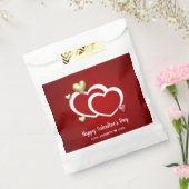 赤モダン金ゴールドバレンタインデーハート フェイバーバッグ (封をした状態)