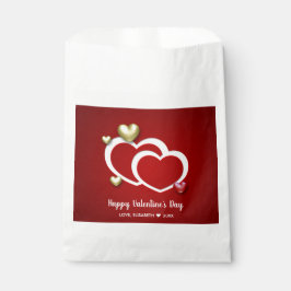 赤モダン金ゴールドバレンタインデーハート フェイバーバッグ