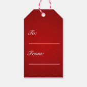 赤モダン金ゴールドバレンタインハート ギフトタグ (裏面)