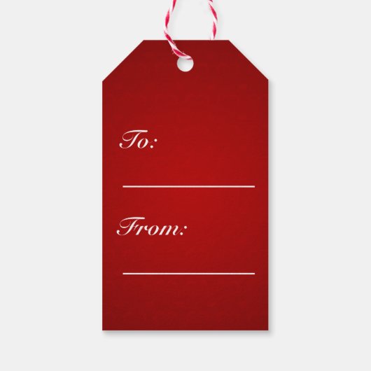 赤モダン金ゴールドバレンタインハート ギフトタグ (裏面)