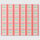 赤モダン金ゴールド星カラフル聖降誕祭 ラッピングペーパー (フラット)