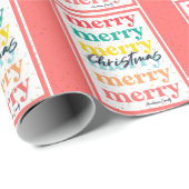 赤モダン金ゴールド星カラフル聖降誕祭 ラッピングペーパー (ロールコーナー)
