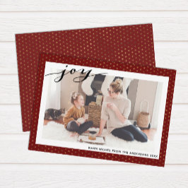 赤モダン金ゴールド雪片スクリプエレガントトシンプル シーズンカード