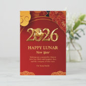 赤モダン金ゴールド2026年中国の馬旧正月 シーズンカード (スタンド正面)