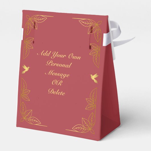 赤モダン金ゴールド50素晴らしい誕生日ありがとう フェイバーボックス (裏面サイド)