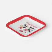 赤モダン金ゴールド&シルバークリスマスオーナメント ペーパープレート (傾斜あり)