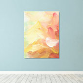 赤モダン金ティール(緑がかった色)白抽象芸術油絵 キャンバスプリント (インサイチュ (ウッドフロア))