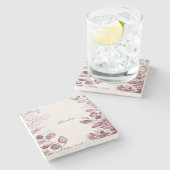 赤モダン離れ石コースター ストーンコースター (横)