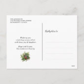 赤モダン雪フォトコラージュメリークリスマス シーズンポストカード (裏面)