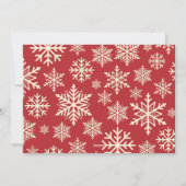 赤モダン雪片スクリプエレガントト写真コラージュ シーズンカード (裏面)