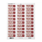 赤モダン雪片住所 シール (フルシート)