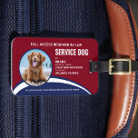 赤モダン青のシンプルサービスドッグIDバッジ ラゲッジタグ<br><div class="desc">Service Dog – あなたの犬は保、これらのk9サービスドッグIDバッジの1つを使用して作業している間、あなたの犬は集中し、雑音に切り取る間、あなたの犬をワーキングサービスドッグとして簡単に識別する。必要ではないが、サービスドッグIDバッジあなた与えと、あなたのサービスドッグの心の平和と旅行の容易さ面倒や質問なしで公共のアクセスを求める。サーカスタマイズビス・ドッグの写真、名前、ハンドラーの名前、都市と州と。ADAサービスドッグの登録は標準ではなく、必須ではない。COPYRIGHT © 2020 Judy Burrows,  Black Dog Art - All Rights Reserved.赤モダンブルーシンプルサービスドッグフォトIDバッジ荷物タグ</div>