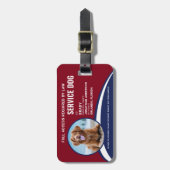 赤モダン青のシンプルサービスドッグIDバッジ ラゲッジタグ (正面縦)