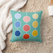 赤モダン青の黄色ぶら下がったの円のティール(緑がかった色) クッション (ブランケット)