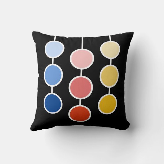 赤モダン青の黄色ぶら下がったの円 クッション (裏面)