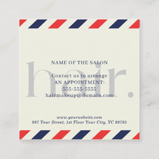 赤モダン青エレガント美しい割引カード 割引カード (裏面)