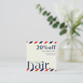 赤モダン青エレガント美しい割引カード 割引カード (スタンド正面)