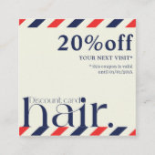 赤モダン青エレガント美しい割引カード 割引カード (正面)