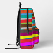 赤モダン青カラフル緑のストライプ プリントバックパック (左)