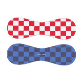 赤モダン青クロアチオ市松模様に幾何 野球ボール (パネル)